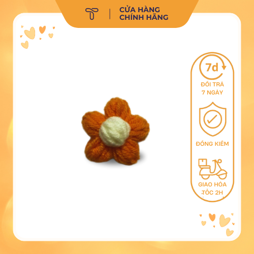 Ghim cài hoa len 5 cánh cam THETIS STORE.png