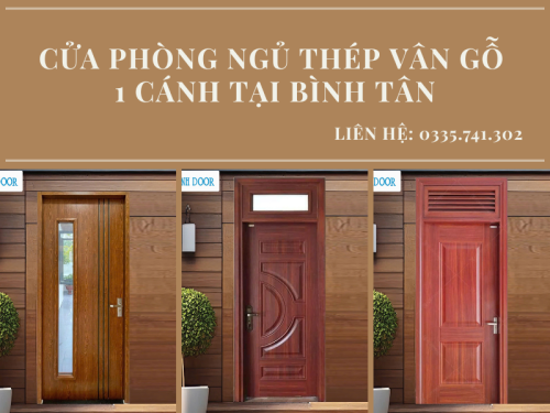 Cửa Phòng Ngủ Thép Vân Gỗ 1 Cánh Tại Bình Tân.png